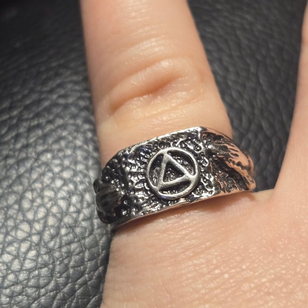AA Recovery Vintage Sterling Silver Sz 8.5 - Picture 6 of 7